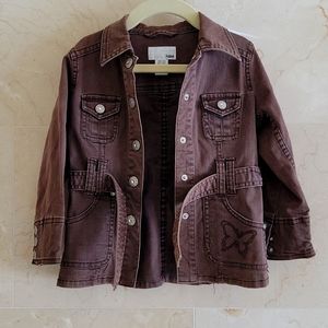 GIRL'S H&M BROWN DENIM JACKET COAT KID'S SIZE 3-4